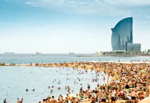 planes en la playa de la barceloneta