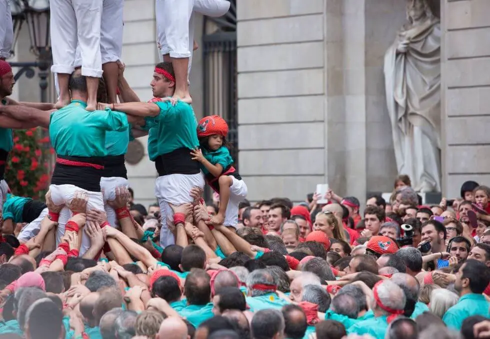 castellers en La Mercè