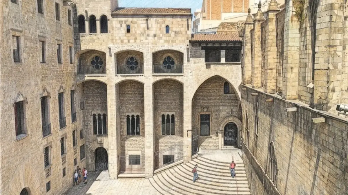 Imagen a lapiz del museo d ehistoria de barcelona
